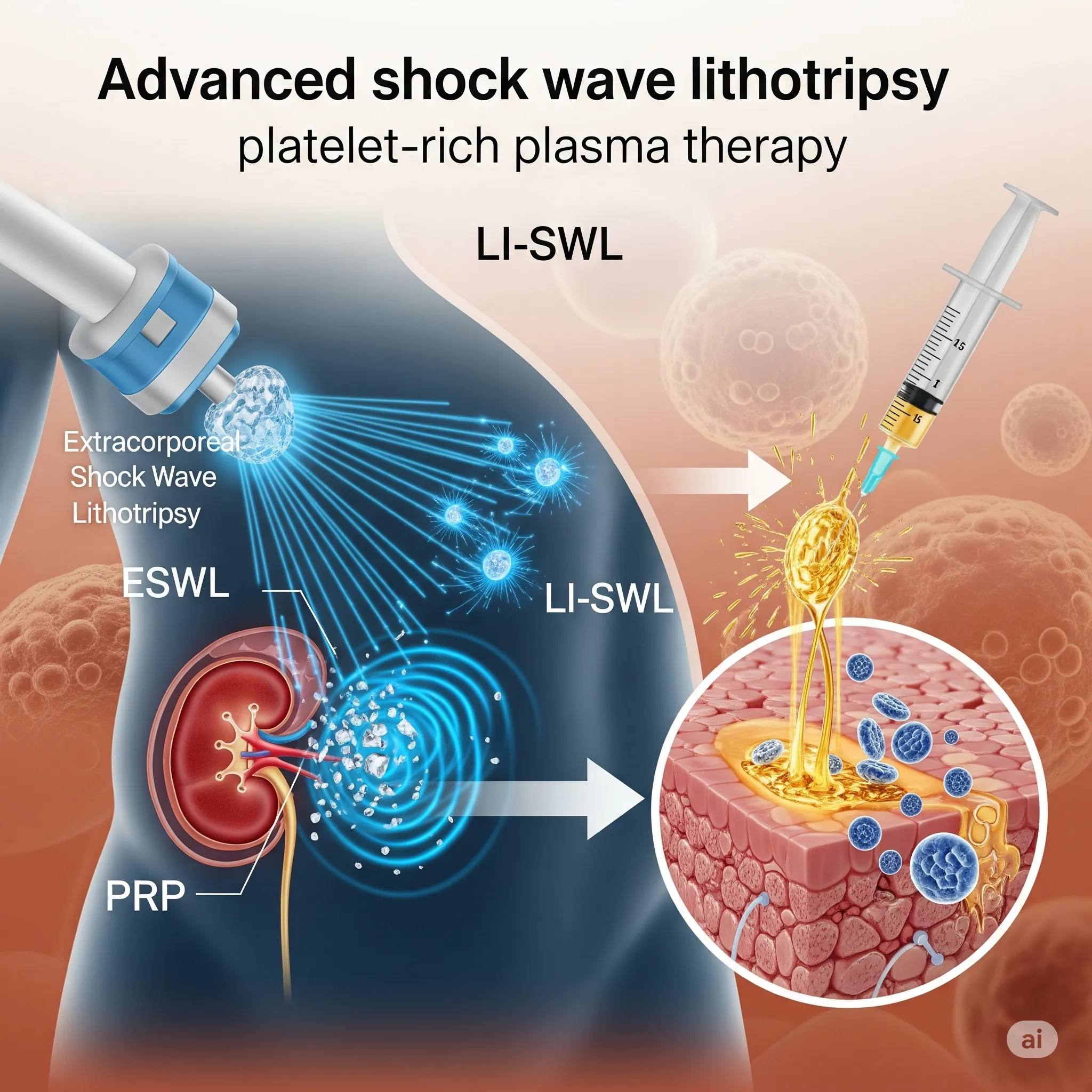ESWL, LI-SWL, PRP